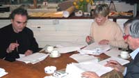 Jurors at work. From left: Peter Friese, Dr.Christiane Vielhaber, Jan Hoet